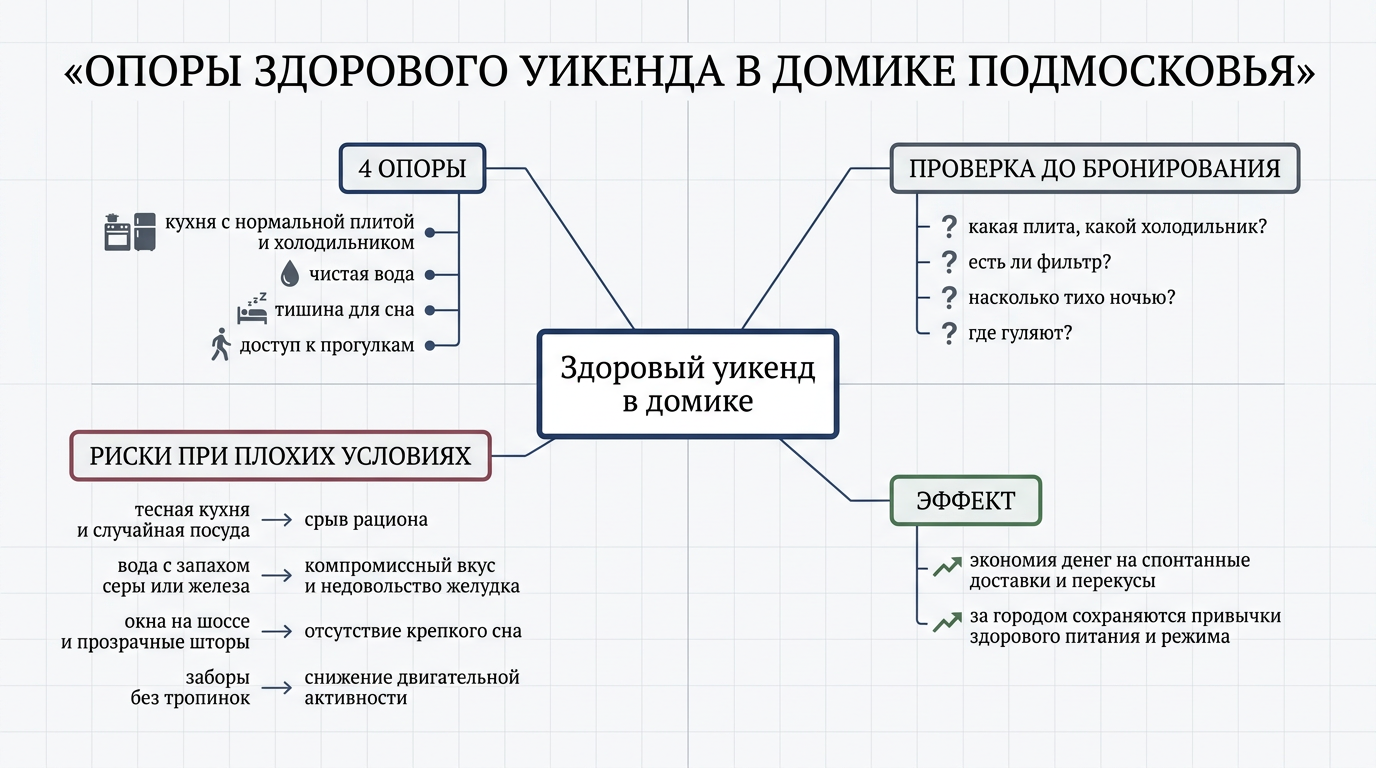 Здоровый уикенд в домике строится на четырёх опорах
